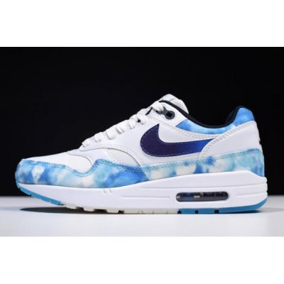 Nike Bayan Air Max 1 Beyaz / Mor / Koyu Obsidian Koşu Ayakkabısı Türkiye - URU2B004